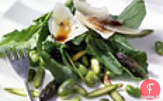 Salade de Fèves, Asperges et Roquette au Pecorino Rasé