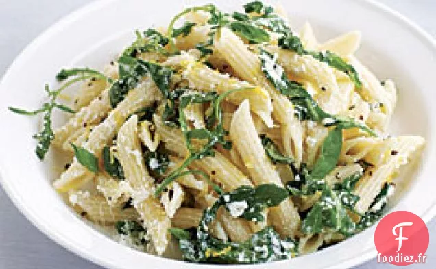 Penne À La Ricotta, Roquette Et Basilic