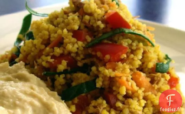 Couscous Thon au Curry, Carotte et Hommus
