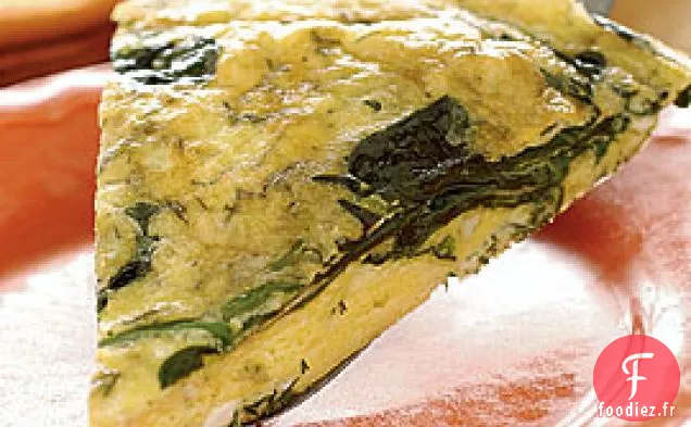 Frittata de Roquette, Feta et Aneth