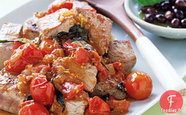 Thon Poêlé aux Tomates et au Basilic