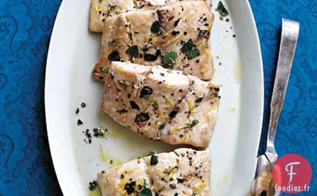 Bar Rayé Rôti aux Herbes et au Citron