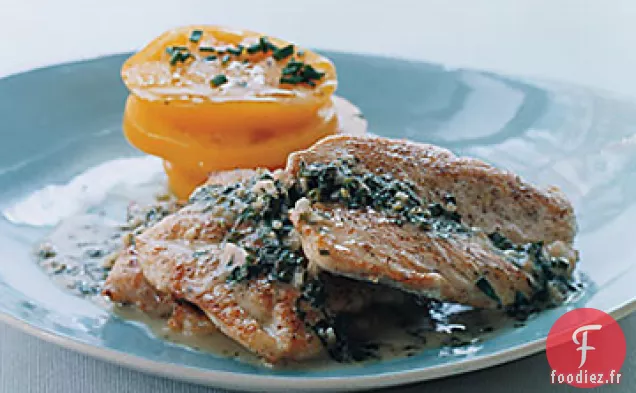Poulet Poêlé à la Sauce au Beurre d'Estragon