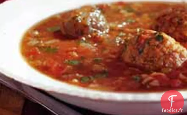 Soupe de Boulettes de Viande Mexicaine au Riz et à la Coriandre