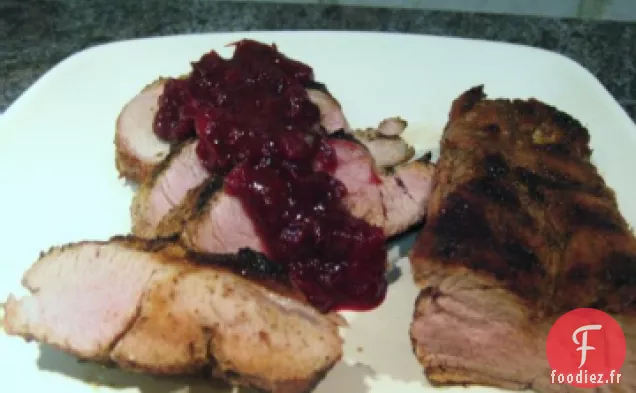 Rôti de Porc avec Glaçage aux Canneberges