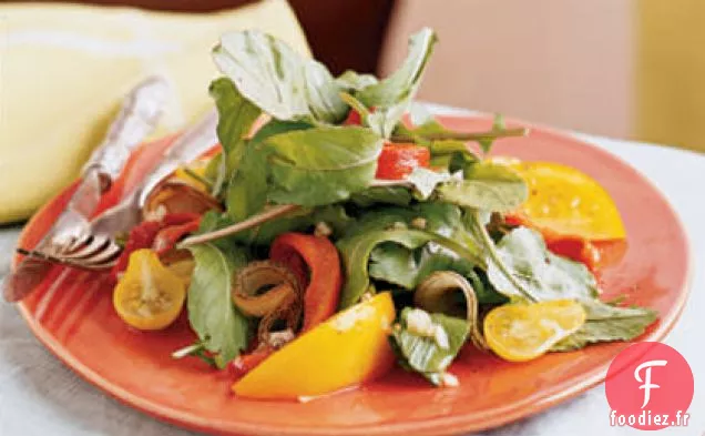 Salade de Légumes Grillés, Roquette et Tomates Jaunes