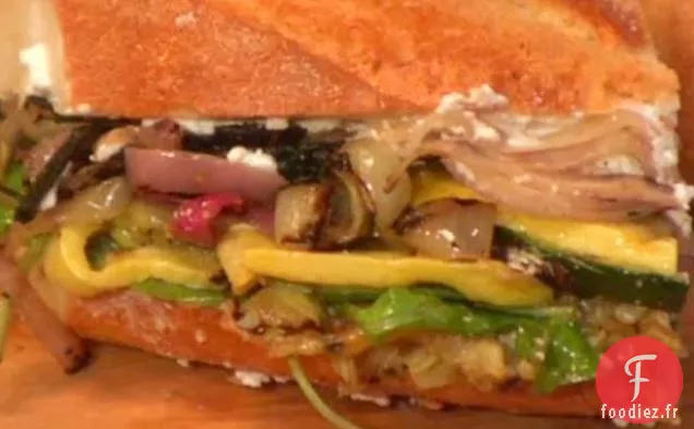 Sandwichs végétariens grillés à la poêle avec Ricotta, Roquette et Balsamique