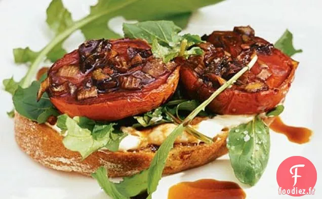 Tomates Roms rôties sur Pain grillé