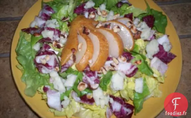 Salade de Poires Rôties Au Miel, Vinaigrette au Thym et au Verjus