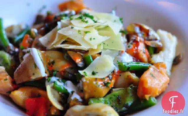 Gnocchis de Patates Douces Au Fromage de Chèvre et Salade Flétrie