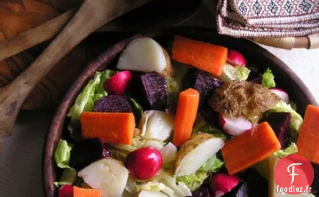 Salade de Carottes, de Chou-Fleur et de Betteraves avec Vinaigrette à l'Orange et à l'Anis