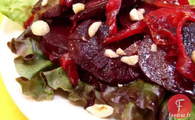 Betteraves Cuites au Balsamique avec Oignons Rouges et Noisettes