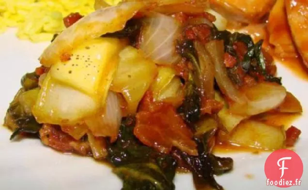Bok Choy dans une Sauce au Bacon Tiède