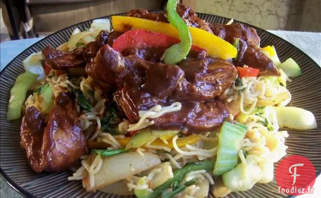 Lo Mein de Porc et de Légumes (Facile et Délicieux)