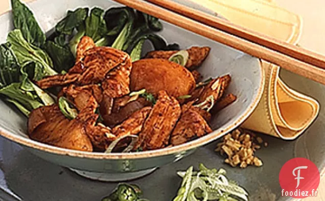 Poulet Chaud et Épicé aux Pêches