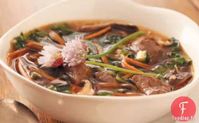 Soupe Asiatique aux Légumes et au Bœuf