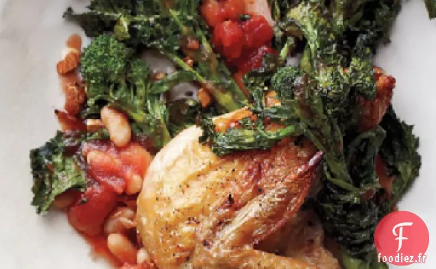 Poulet au Rabe de Brocoli, Tomates et Haricots