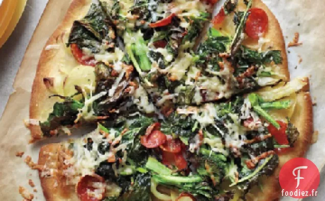 Pizzas Rabe au Pepperoni, aux Pommes de terre et au Brocoli