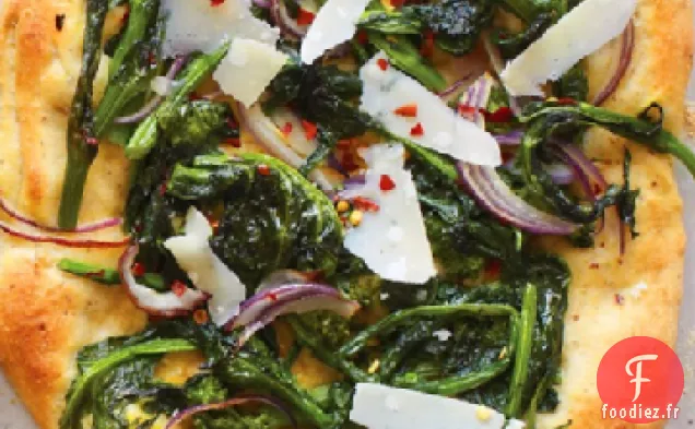 Pizza Rabe au Brocoli avec Pâte aux Noisettes