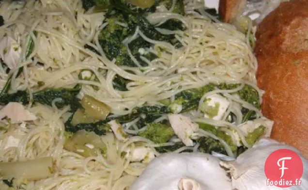 Brocoli Rabe et Poulet Aglio Olio (Avec Huile et Ail)