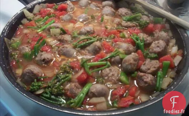 Rabe de Saucisse et Brocoli à la Polenta