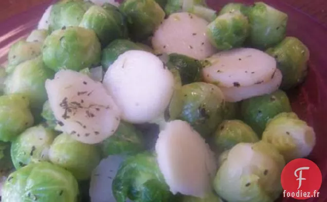 Choux de Bruxelles et Châtaignes d'Eau