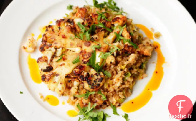 Vegan : Riz Frit au Chou de Bruxelles et Chou-Fleur Croustillant