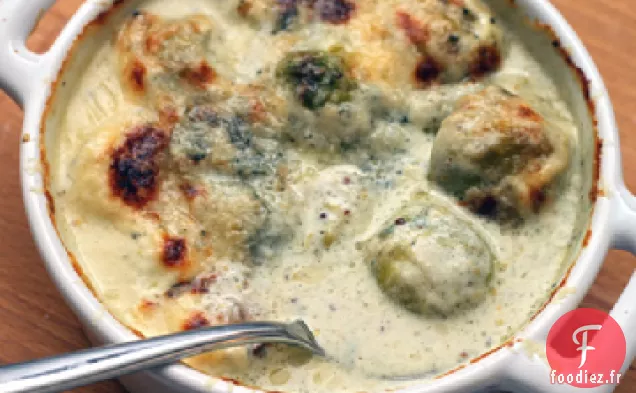 Gratin Crémeux de Choux de Bruxelles au Fromage Bleu