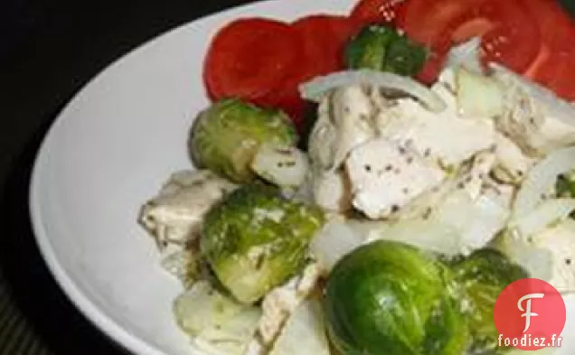 Poulet au Four et Choux de Bruxelles