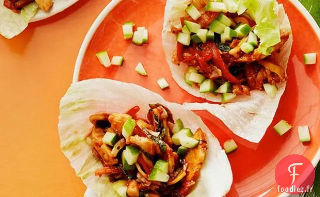 Wraps de Laitue Au Poulet Glacé Thaï