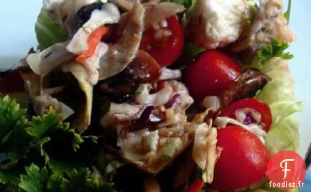 Salade de Champignons, Tomates et Artichauts - Faible en gras