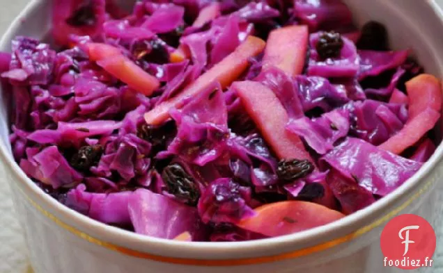 Chou Rouge Braisé aux Pommes et aux Raisins Secs