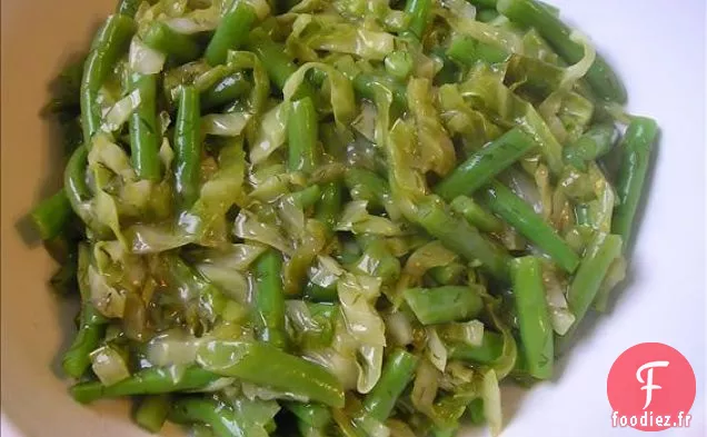 Haricots Verts et Chou 'Scandia'