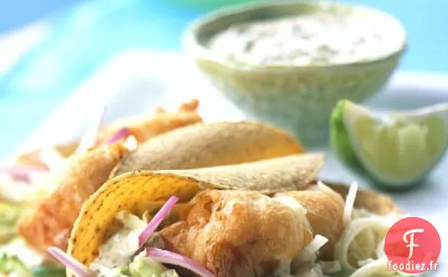Tacos de Poisson à la bière et sauce Baja