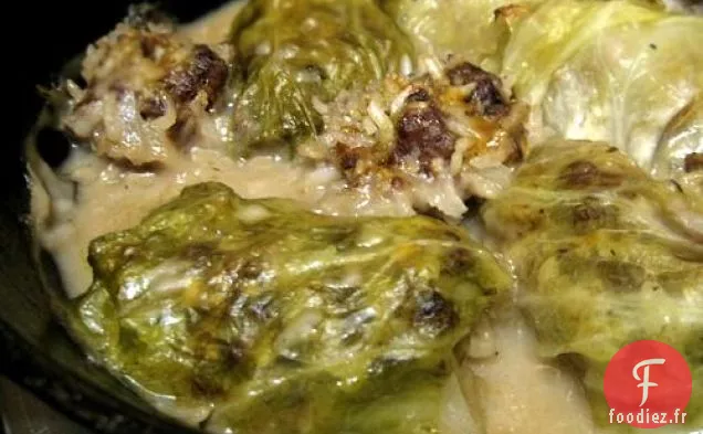 Rouleaux De Chou Avec Soupe Aux Champignons