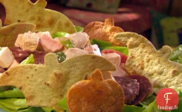 Poulet Vampire - Salade de Betteraves aux Oignons Verts et Fromage de Chèvre et Goules Grillées à l'Oignon