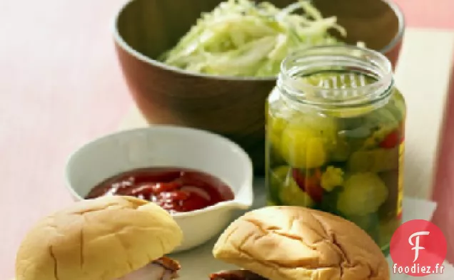 Sandwichs de Porc au Barbecue avec Salade de chou