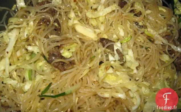 Nouilles de Longévité Au Poulet, au Gingembre et aux Champignons