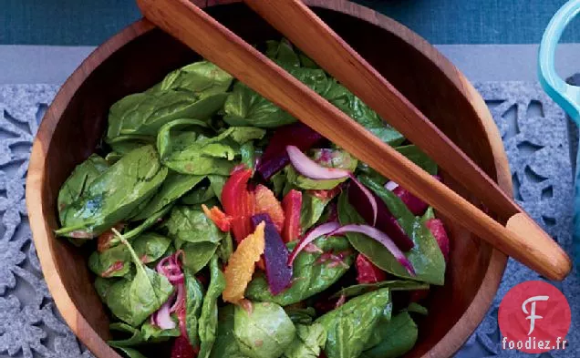 Salade d'Épinards aux Agrumes et Betteraves Rôties