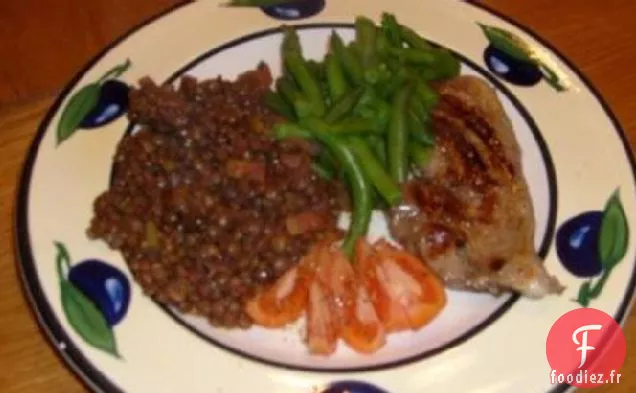 Lentilles du Puy cuites au Vin