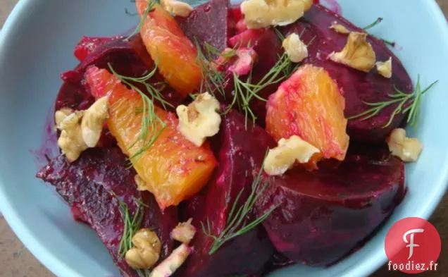 Salade De Betteraves Rôties Et D'Oranges Avec Vinaigrette Crémeuse À L'Aneth