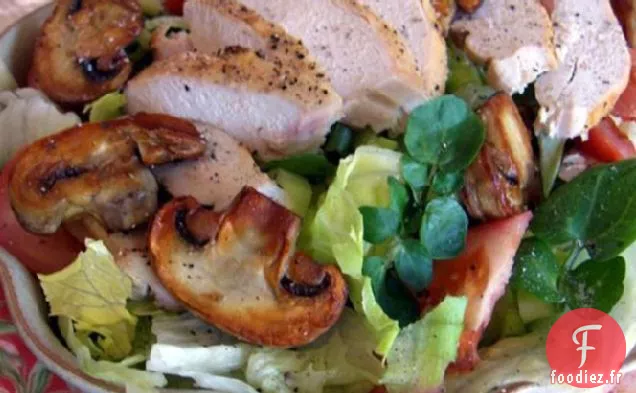 Salade De Poulet Aux Champignons Sautés