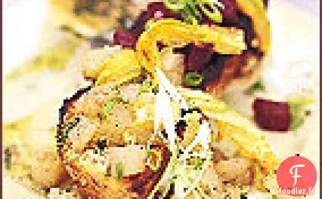 Crostini de Betteraves Rôties aux Fleurs de Courgettes