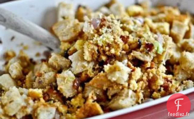 Farce aux Poireaux, Champignons et Lardons à l'Estragon