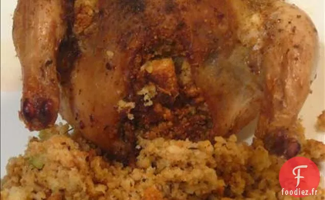 Poulet Rôti Du Sud De Yankee Girl Avec Farce Au Pain de Maïs