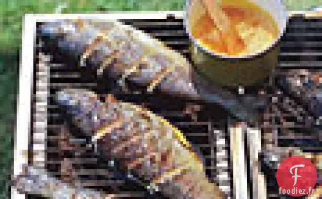 Bar Rayé Grillé au Beurre Orange-Safran
