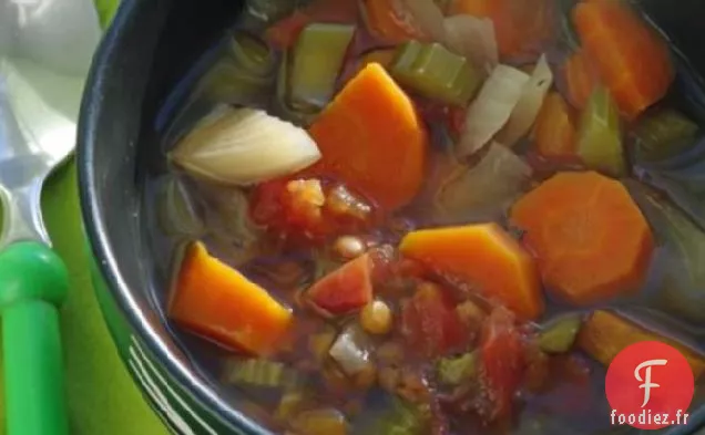 Soupe aux Lentilles et Légumes (Mijoteuse)