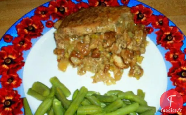 Côtelettes de Porc Farcies aux Pommes et à la Sauge