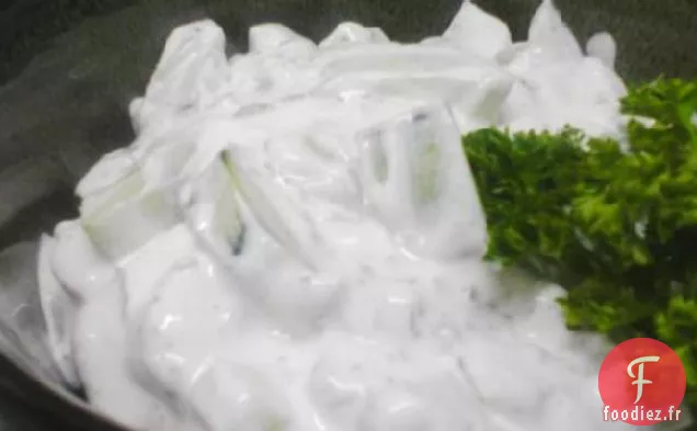 Concombres à la Crème Sure (Faible en Gras ou Non gras)
