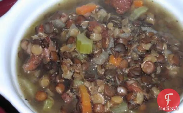 Soupe de Jambon Fumé et de Lentilles 1 heure